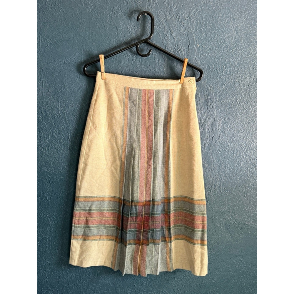 VINTAGE G.J. Forbes Plaid Striped Pleated Skirt